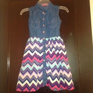 Jeans dress ZigZag design at the bottom